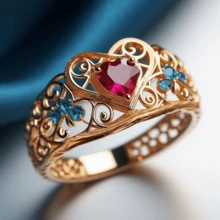 1枚优雅奢华的18K镀金无限爱心设计戒指 - 镶嵌浅红色合成锆石，女士结婚、订婚、承诺戒指、生日、周年纪念、情人节礼物，象征浪漫婚姻 - 戒指 - 查看 8