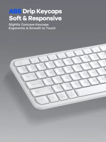 REMAX Combo de teclado y mouse inalámbrico de doble modo 2.4G + Bluetooth, ultra delgado y silencioso, compatible con conexión a múltiples dispositivos, teclas ergonómicas de ABS, teclas de función multimedia FN, diseño minimalista y moderno - Multicolor - Ver 4