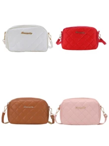 Fashionable New Quilted Plaid Crossbody Bag - Mini Shoulder Bag (Random Style Shipped) - Black - View 6