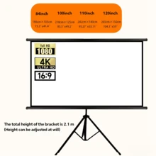 Projector Screen With Single Bracket-4K HD 16:9 Indoor/Outdoor Used For Theater/Office Backyard Party Theater Screen 100-120inch - White - View 7