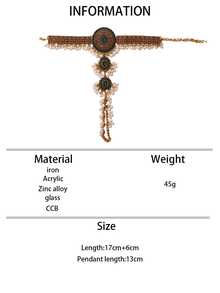 1pc Vintage And Style Tassel Ring Bracelet Metal Handmade Round Disc With Rhinestones - Finger Bracelet - View 13