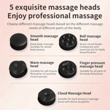 This Brand-New Multi-Functional Electric Body Fat Massager Is A Handheld Body Sculpting Device With An LCD Display And 5 Massage Heads. It's Designed For Relaxation And Body Shaping, Suitable For The Abdomen, Legs, Waist, And Neck. A Perfect Valentine's Day Choice, It Makes A Great Family Gift. - Watermelon Pink - View 5
