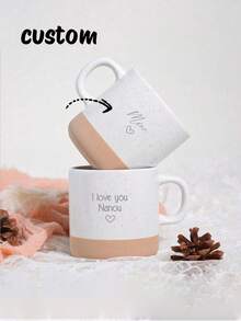 定制陶瓷马克杯，可定制印花图案，个性化咖啡杯，定制水杯，多种印刷颜色可选，可在陶瓷咖啡杯上印制您的专属文字 - 送给爸爸的定制礼物 - 多色 - 查看 2