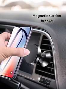 1pc Multifunctional Mini Magnetic Phone Holder, 360 Degree Rotation, Suitable For Smartphone On Car Dashboard, Home, Kitchen And Office