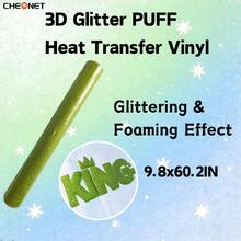 Pegatinas de vinilo con brillo 3D blanco CHEONET - Multicolor, adecuadas para camisetas DIY, bolsas, decoraciones navideñas, suministros para bodas DIY, vinilo de transferencia térmica para todas las máquinas de corte, fácil de cortar - Multicolor - Ver 93