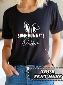 تي شيرت فضفاض مخصص لعيد الفصح، قم بتخصيص النص والصور الخاصة بك لتجمع العائلة، ملابس المجموعة، الأزواج، العائلة، الحيوانات الأليفة، الأصدقاء، مهرجان الموسيقى، ملابس الخريف، ملابس علوية الخريف، ملابس علوية المرأة، المرأة في الخريف، ملابس علوية أبيض، هدية عيد، هدية عيد الحب، هدية ذكرى الزواج، هدية الزفاف، هدية أفضل صديق، ملابس مهرجان الموسيقى للنساء، عيد الفصح - الأسود - مشاهدة 1