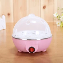 Cocedor eléctrico multifunción para huevos con calentamiento rápido por circulación de vapor, con capacidad para varios huevos a la vez. Cuenta con una olla interior de acero inoxidable resistente a altas temperaturas para facilitar la limpieza, además de una tapa transparente que permite controlar fácilmente el proceso. Ideal para preparar el desayuno y calentar alimentos. - Rosa - Ver 11