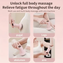 This Brand-New Multi-Functional Electric Body Fat Massager Is A Handheld Body Sculpting Device With An LCD Display And 5 Massage Heads. It's Designed For Relaxation And Body Shaping, Suitable For The Abdomen, Legs, Waist, And Neck. A Perfect Valentine's Day Choice, It Makes A Great Family Gift. - Watermelon Pink - View 6