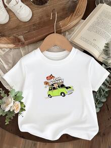 Mr. Bean Special Express Printed Cotton T-Shirt For Girls, Featuring A Fun Cartoon Design, Made From Soft, High-Quality Cotton For Comfortable Everyday Wear. A Perfect Birthday Gift For Your Niece, Granddaughter, Or Friend, Who Will Love Showing Off Her Unique Style! - 白色 - 查看 2