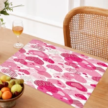 1 Stück/4 Stücke/6 Stücke Tischsets aus Leinen mit Herzmuster, geeignet für den Esstisch, Dekoration für alle Jahreszeiten, moderne waschbare Tischsets, Raumdekoration, Untersetzer, Küchen- und Esszimmer-Matten, Innen- und Außendekoration für Partys, Heimdekoration, ideales Geschenk - Verschiedenfarbig - Übersicht 4