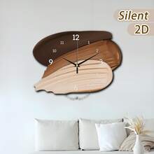 一套木质家居装饰挂钟，尺寸可选30/40厘米，棕色和米色色调，水滴图案设计，电池供电（不含电池），适合悬挂在走廊、阳台、浴室等处，是圣诞节、新年、母亲节、父亲节、婚礼、送给朋友和家居装饰的理想礼物。