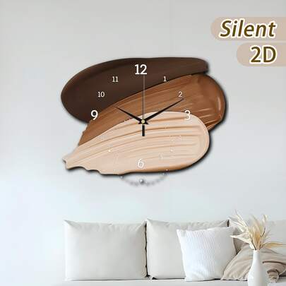 1 Set Wooden Home Decor Wall Clock, Available In 30/40cm Size, Brown And Beige Tones With Water Drop Design, Battery Operated (Batteries Not Included), Suitable For Hanging In Hallway, Balcony, Bathroom, Ideal Gift For Christmas, New Year, Mother's Day, Father's Day, Wedding, Friends And Home Decoration
