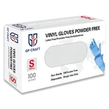 100pcs Black/Blue/Clear Vinyl Synthetic Gloves, 4 Mil, Latex Free Disposable Gloves For Cooking, Cleaning, And Food Prep Outdoor Food Household Cooking Cleaning Hair Nail Tattoo Salon - Màu xanh lam - Xem 9