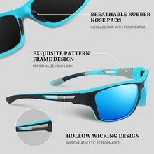 2 piezas Gafas de moda deportivas polarizadas con correa deportiva desmontable - azul-verde - Ver 11