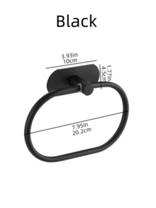 Fashionable Towel Ring And Towel Rack Hooks, Stainless Steel Material, No Drilling Required, Non-Damaging Wall Installation, Available In Gold, Black And Silver Colors; Also Suitable For Hanging Clothes And Scarves, Ideal For Bathroom, Kitchen, Bedroom, Dorm, Restroom, Closet And Other Spaces. - Gold - View 12