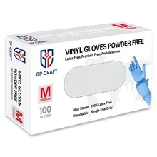 100pcs Black/Blue/Clear Vinyl Synthetic Gloves, 4 Mil, Latex Free Disposable Gloves For Cooking, Cleaning, And Food Prep Outdoor Food Household Cooking Cleaning Hair Nail Tattoo Salon - Màu xanh lam - Xem 7