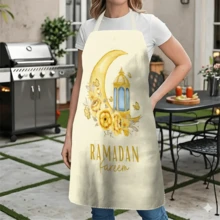 1 قطعة مريلة بنمط هلال القمر، هدية رمضان، ديكور رمضان، 100% بوليستر، بدون أكمام، تصميم حزام للرقبة، مناسبة للطهي والخبز والتسلية، رائعة لمطبخ المنزل والحفلات والشواء الخارجي، مريلة خبز | مريلة حيوية | مريلة بوليستر | مريلة مطبوعة - متعدد الألوان - مشاهدة 8