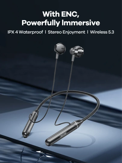 REMAX Sports Wireless Bluetooth Neckband Headphones With Magnetic Earbuds, 20H Playtime, TF Card Slot, Sweatproof, For Running/Gym/Driving