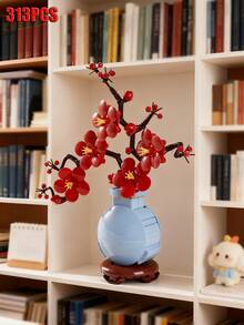 sembo 300+Pcs Building Block Potted Plants, Building Block Artificial Flowers, DIY Educational Assembly Building Block Toys For Home & Office Desk Decor, Includes Ficus And Wintersweet Floral Bouquets, Suitable For Home Decor, Office, Flower Enthusiasts Gifts, Holiday & Birthday Gifts