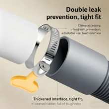 20mm/0.787in & 25mm/0.984in Universal Washing Machine/Dishwasher/Sink Hose, Includes 1 Connector And 2 Stainless Steel Clamps, Extendable, Easy Installation, Leak-Proof - Grey - View 4