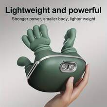 便携式按摩器 - 3种模式和2种温度设置，适用于颈部、肩部、背部和腿部，无线操作，耐用塑料按摩器，USB充电，适合办公室使用，是送给父母的完美礼物 - 綠色 - 查看 11