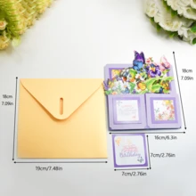 1pc Elegant 3D Pop-Up Purple Orchid & Colorful Butterfly Card - Handmade Paper Flower Box Set, Suitable For Mother's Day, Birthday And Thank You - Vibrant Home Decor Greeting Card With Envelope - Multicolor - View 11