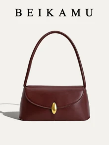 BEIKAMU Fashionable Retro PU Flap Handbag, Versatile Women's Shoulder Bag/Underarm Bag, Suitable For University, Commuting, Shopping, Strolling, Daily Use - Coffee - View 1