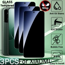 Privacy Protection Film 3pcs Tempered Glass Screen Protector Compatible With Xiaomi Series Smartphones 35° Ultra-Thin Anti-Oil Anti-Scratch High Definition Display Smooth Touch Easy Installation Bubble-Free Spring Gift - Black - View 50