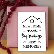 1pc Housewarming Card - "New Home, New Adventures, New Memories" Design, Decorated With Heart And House Patterns - Perfect Congratulatory Gift For New Homeowners, Housewarming Gift - Multicolor - View 12