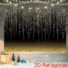 2D Flat Banner1pc, Backdrop, Black And Golden Glitter Sparkling Backdrop, Photography Background For Birthday Party Decoration Golden Black Dot Wedding Birthday Party Decoration Photo Shooting Background