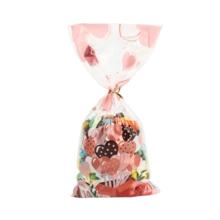 10个/25个装情人节糖果袋，情人节礼物袋，情人节派对包装袋，心形透明饼干、巧克力、爆米花包装袋，平底袋，适用于节日、情人节、婚礼派对