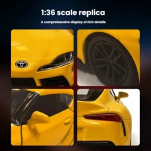 Burago 1:36 Toyota Supra Yellow Alloy Car Model, Static Mini Collectible Car, Realistic Toy Car Collection, Gift For Men - 1:36  Sapra, Yellow - View 6