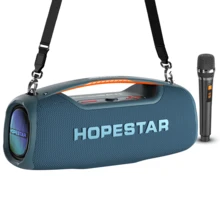 HOPESTAR bocinas de bluetooth,Bocina Bluetooth portátil,bocinas de bluetooth sonido fuerte,graves profundos estéreo de 100 W, bocinas de bluetooth grandes,Altavoz sonido potente, altavoz inalámbrico para fiestas en interiores y exteriores, ideal para camping, playa, fiestas, compatible con TWS/USB/tarjeta TF/AUX - Azul - Ver 3