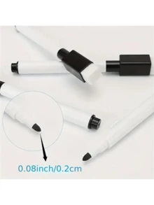 一套10/25/50支装可擦马克笔，带橡胶笔帽，水性不褪色马克笔，教学演示白板笔，简易细头绘图笔，适用于白板、教室、办公室和家庭，黑色 - 彩色 - 查看 5