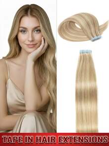 沙龙级直发接发，采用真人发丝，双面胶粘合，无缝隐形贴合，打造极致自然外观，完美融合，无痕自然。提供自然黑、深棕（#2）和S18/613金色挑染等多种颜色选择，长度可选10、12、14、16、18、20、22、24英寸，专为发量细软的女性设计，打造丰盈饱满的秀发，实现最大程度的覆盖效果。 - 彩色 - 查看 17