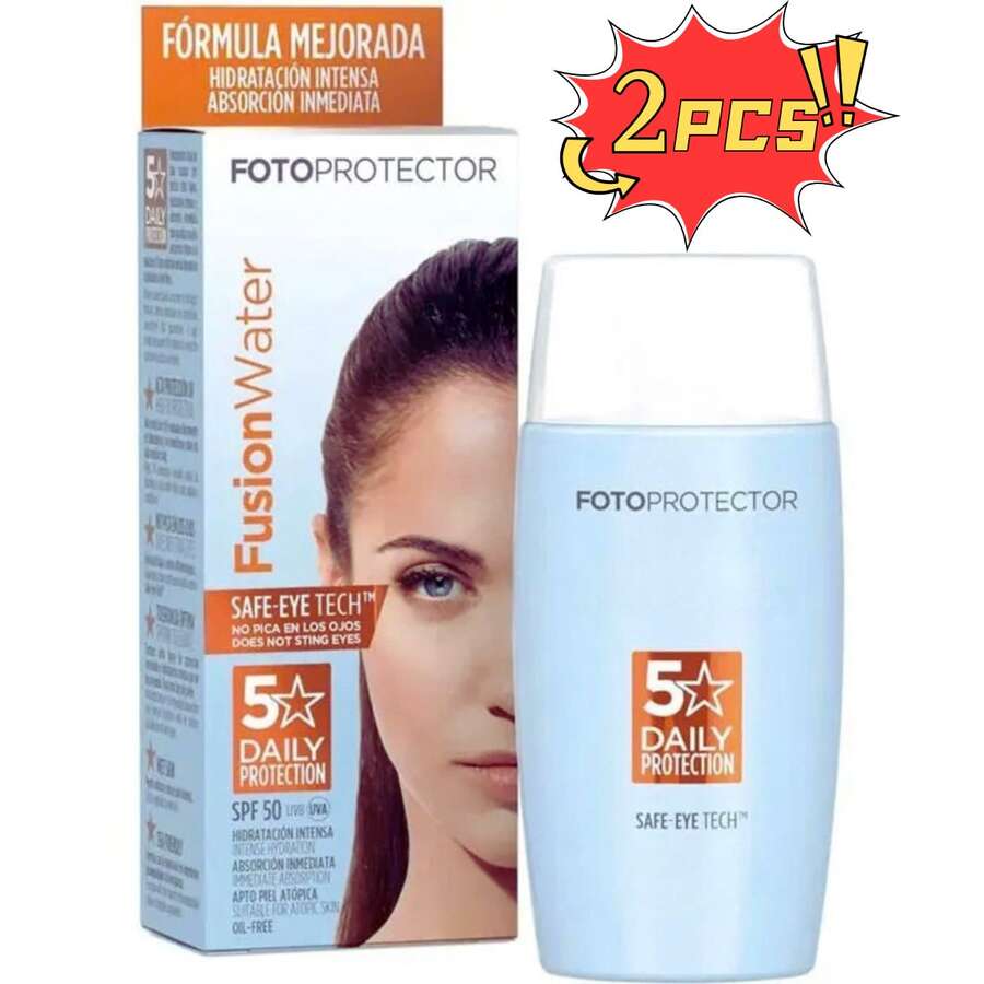 Fotoprotector Fusion Water SPF 50 | 50ml - Protección Solar con Tecnología WaterProof, Regalo Perfecto para Fiestas, Ideal para Deportes y Actividades al Aire Libre, Fórmula Ligeramente Perfumada, para Todo Tipo de Piel - 2 piezas - Ver 1