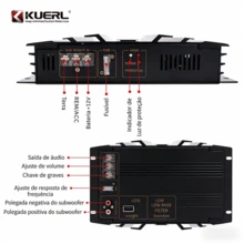 Sistema de áudio automotivo de alta potência de 3800 W com dois canais - Preto - Visão 4