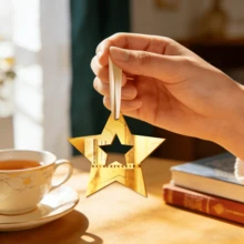 1 Stück Goldener Mond und Sterne Laterne Wanddekoration, Acryl Spiegel Aufkleber Dekoration, geeignet für Schlafzimmerfenster, Kamin und Hintergrundbeleuchtung, kreative DIY Feiertags Dekoration für Partys.