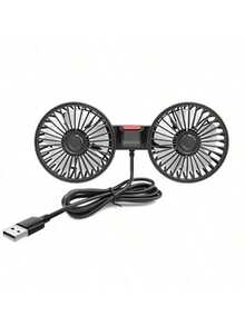 1入組汽車風扇,雙頭後座風扇,風力強勁,三檔風速,5片白色風扇葉片,360度調節角度,高風量,低噪音,有效促進空氣循環,通風,降溫,自駕旅行必備,易於安裝,可折疊並隱藏在靠背下,使用usb供電,3檔固定夾座適用於小型汽車、suv、皮卡等大多數車型。 - 白色 - 查看 10