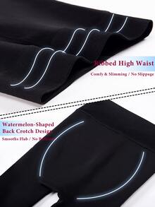 1件装女士200克加厚保暖绒面打底裤，时尚简约冬季保暖绒裤袜（适合5-15°C） - 黑色 - 查看 5