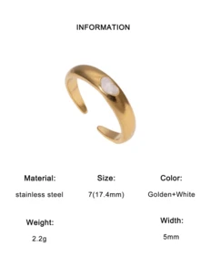 3pcs/Set Fashionable Minimalist Elegant Sweet Plated Stainless Steel Geometric Heart Adjustable Open Rings, Suitable For Women Daily, Party, Date Wear