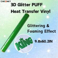 Pegatinas de vinilo con brillo 3D blanco CHEONET - Multicolor, adecuadas para camisetas DIY, bolsas, decoraciones navideñas, suministros para bodas DIY, vinilo de transferencia térmica para todas las máquinas de corte, fácil de cortar - Multicolor - Ver 90