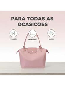 Large Capacity Foldable Women's Tote Bag: Water-Resistant Nylon For Work And Everyday Life - 酒紅色 - 查看 3