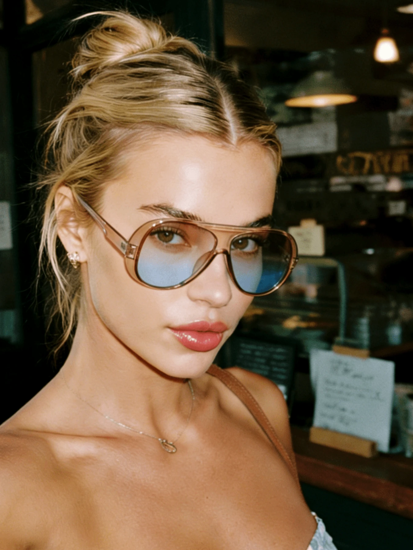 一副Y2K超大时尚眼镜，男女通用，复古经典酷炫风格，经久耐用，适合街头穿搭、日常生活、节日、派对、送礼、街头摄影、海滩度假等场合。 - 彩色 - 查看 1