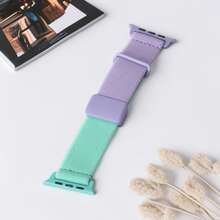 1 Pc Two-Tone Magnetic Strap Cute Watchband Compatible With Apple Watch Band 49mm 46mm 45mm 44mm 42mm 41mm 40mm 38mm, Sport Nylon Stretchy Wristbands Replacement Strap Bracelets Compatible With IWatch Series 11 10 9 8 7 6 5 4 3 2 1 SE For Women Man,Smart Watch Accessories Fashion Braided Elastic Band Compatible With Apple Watch Ultra3/2/1 Band,Easy To Wear And Adjustable - 38mm/40mm/41mm/(42mm-series11 10) - View 16