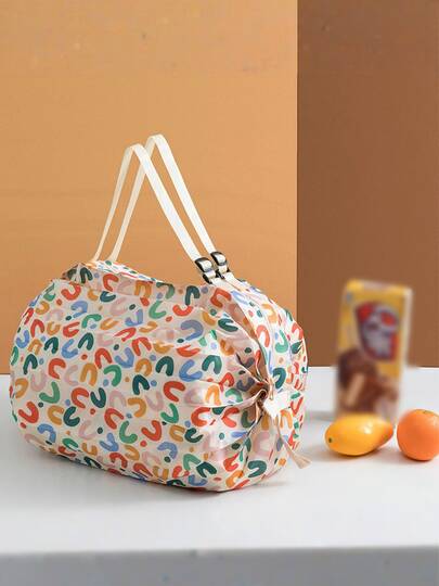 Bolsa de compras plegable y reutilizable de gran capacidad con asa, bolsa plegable/de almacenamiento, lavable