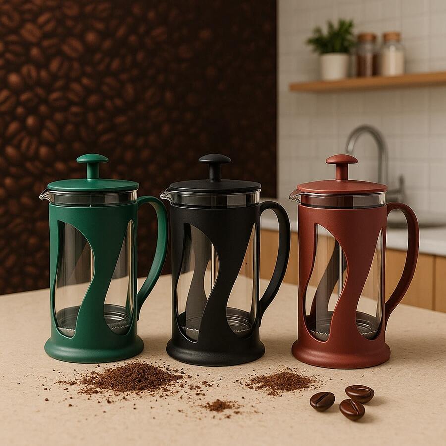 Modern Design French Press Coffee Maker 500ML Practical - Green - View 1