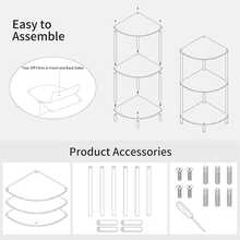 1pc Transparent Acrylic Triangle Side Table, Suitable For Small Spaces, 2-Tier/3-Tier Corner Shelf Desk For Living Room, Bedroom, Vanity, Corner Display Rack, Bathroom Storage Shelf - Multicolor - View 8
