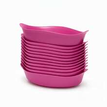 30 Small Plastic Canoe-Shaped Snack Platter For Snacks, Side Dishes, And Sauce - Japanese Style - Pink - View 1