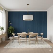 Premium Adhesive Ribbed Wallpaper 50cm – Rolls From 1 To 12m For Living Room And Bedroom - Màu xanh hải quân - Xem 3